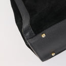 GUCCI Bamboo Hand Bag Suede Leather Black Gold 002 2853 0260 0 Auth ep11688-11