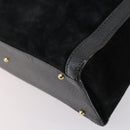 GUCCI Bamboo Hand Bag Suede Leather Black Gold 002 2853 0260 0 Auth ep11688-16