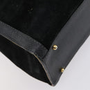 GUCCI Bamboo Hand Bag Suede Leather Black Gold 002 2853 0260 0 Auth ep11688-9