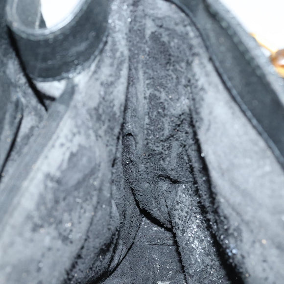 GUCCI Bamboo Hand Bag Suede Leather Black Gold 002 2853 0260 0 Auth ep11688