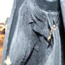 GUCCI Bamboo Hand Bag Suede Leather Black Gold 002 2853 0260 0 Auth ep11688-16