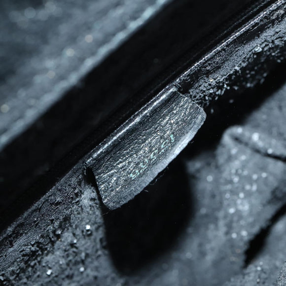 GUCCI Bamboo Hand Bag Suede Leather Black Gold 002 2853 0260 0 Auth ep11688