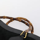 GUCCI Bamboo Hand Bag Suede Leather Black Gold 002 2853 0260 0 Auth ep11688-8