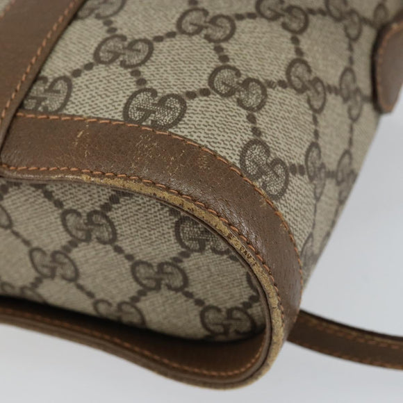 GUCCI GG Supreme Web Sherry Line Bag PVC Beige Gold 904 02 070 Auth ep11689