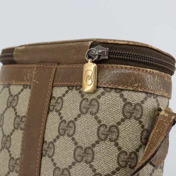 GUCCI GG Supreme Web Sherry Line Bag PVC Beige Gold 904 02 070 Auth ep11689