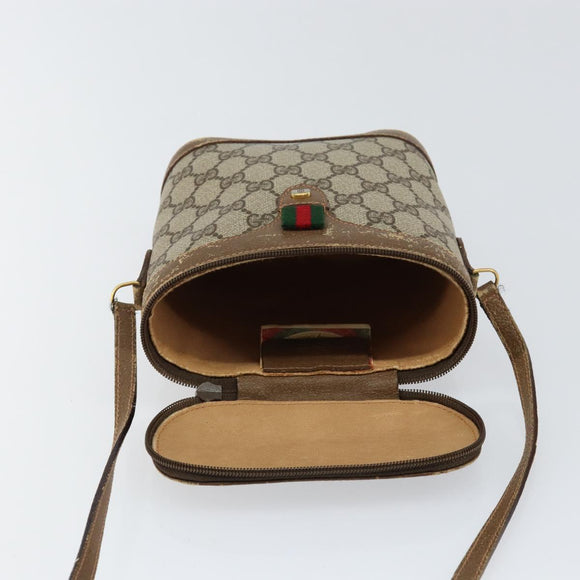 GUCCI GG Supreme Web Sherry Line Bag PVC Beige Gold 904 02 070 Auth ep11689