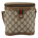 GUCCI GG Supreme Web Sherry Line Bag PVC Beige Gold 904 02 070 Auth ep11689-2