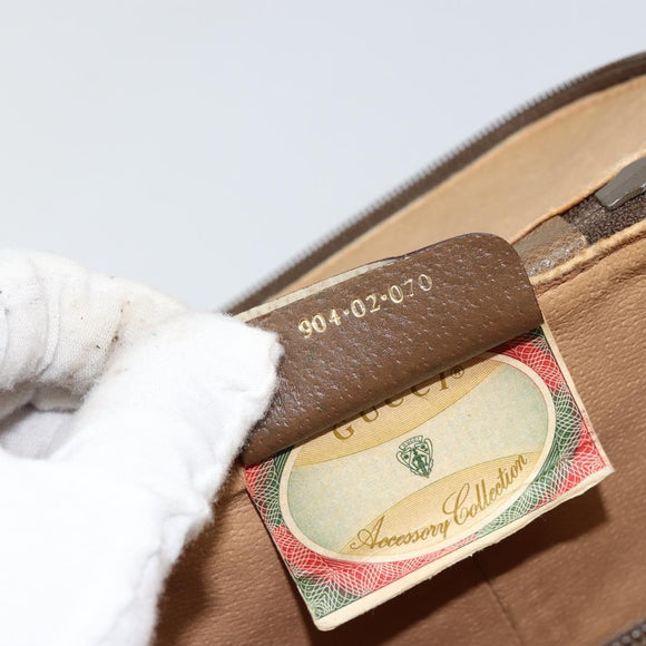 GUCCI GG Supreme Web Sherry Line Bag PVC Beige Gold 904 02 070 Auth ep11689