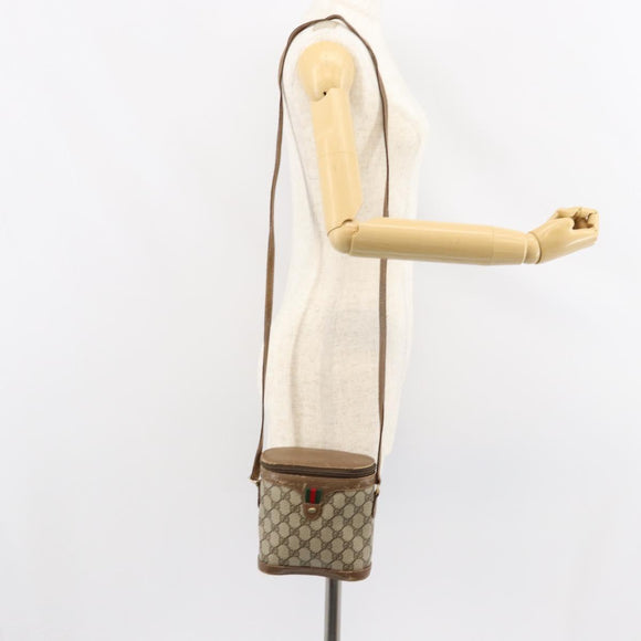 GUCCI GG Supreme Web Sherry Line Bag PVC Beige Gold 904 02 070 Auth ep11689