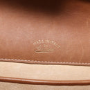 GUCCI Shoulder Bag Leather Brown gold Auth ep11690-16