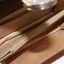 GUCCI Shoulder Bag Leather Brown gold Auth ep11690-17