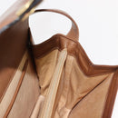 GUCCI Shoulder Bag Leather Brown gold Auth ep11690-18