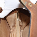 GUCCI Shoulder Bag Leather Brown gold Auth ep11690-19