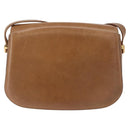 GUCCI Shoulder Bag Leather Brown gold Auth ep11690-3