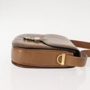 GUCCI Shoulder Bag Leather Brown gold Auth ep11690-4