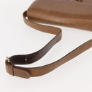 GUCCI Shoulder Bag Leather Brown gold Auth ep11690-7