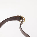 GUCCI Shoulder Bag Leather Brown gold Auth ep11690-8