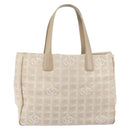 CHANEL New Travel Line Tote Bag Nylon Beige Gold CC Auth ep11691-13