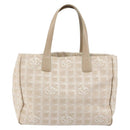 CHANEL New Travel Line Tote Bag Nylon Beige Gold CC Auth ep11691-2
