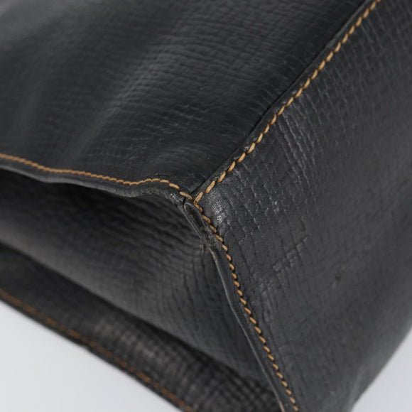 LOEWE Tote Bag Leather Black Gold Auth ep11694