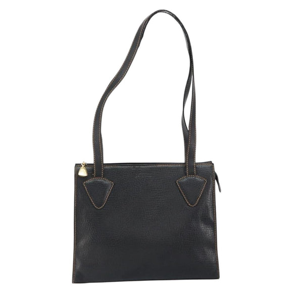 LOEWE Tote Bag Leather Black Gold Auth ep11694
