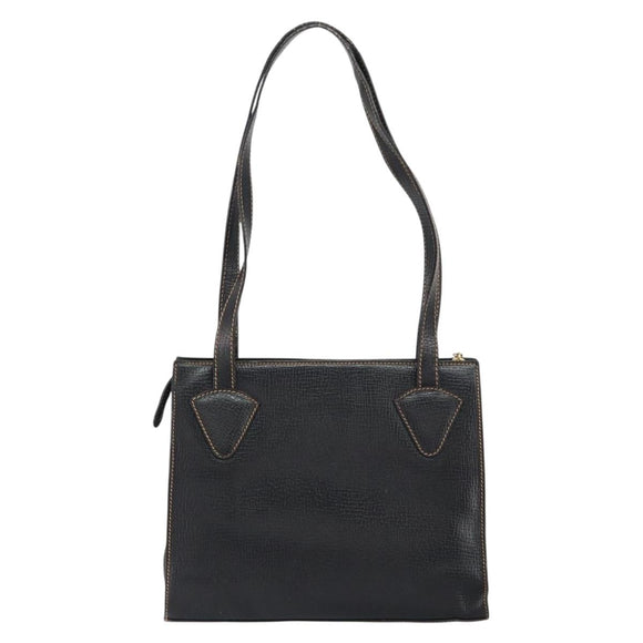 LOEWE Tote Bag Leather Black Gold Auth ep11694