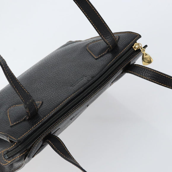 LOEWE Tote Bag Leather Black Gold Auth ep11694