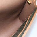 Christian Dior Honeycomb Canvas Shoulder Bag PVC Khaki Gold Auth ep11695-17