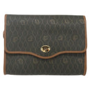 Christian Dior Honeycomb Canvas Shoulder Bag PVC Khaki Gold Auth ep11695-2