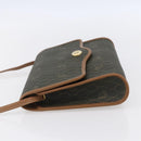 Christian Dior Honeycomb Canvas Shoulder Bag PVC Khaki Gold Auth ep11695-4