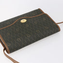 Christian Dior Honeycomb Canvas Shoulder Bag PVC Khaki Gold Auth ep11695-6