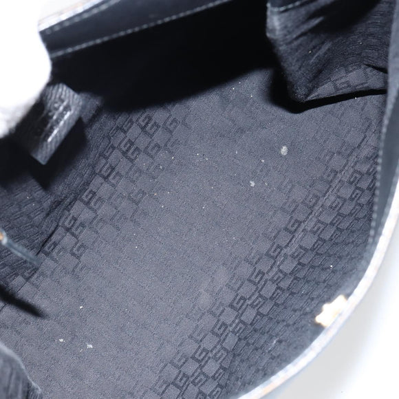 GUCCI Shoulder Bag Leather Black Gold 110177 Auth ep11697