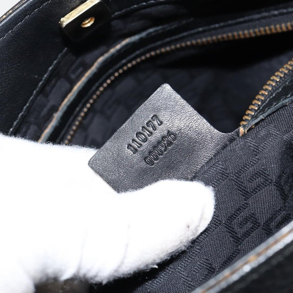 GUCCI Shoulder Bag Leather Black Gold 110177 Auth ep11697