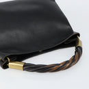 GUCCI Shoulder Bag Leather Black Gold 110177 Auth ep11697-6