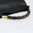 GUCCI Shoulder Bag Leather Black Gold 110177 Auth ep11697-7