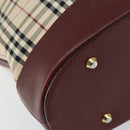 BURBERRY Nova Check Tote Bag Canvas Leather Beige Gold Auth ep11704-14