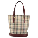 BURBERRY Nova Check Tote Bag Canvas Leather Beige Gold Auth ep11704-13