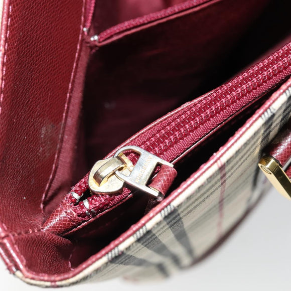 BURBERRY Nova Check Tote Bag Canvas Leather Beige Gold Auth ep11704