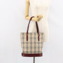BURBERRY Nova Check Tote Bag Canvas Leather Beige Gold Auth ep11704-23