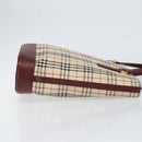 BURBERRY Nova Check Tote Bag Canvas Leather Beige Gold Auth ep11704-3