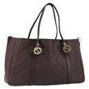 GUCCI GG Canvas Guccissima Miss GG Tote Bag Brown Gold 232957 Auth ep11705-1