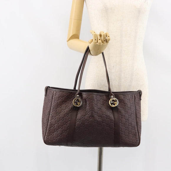 GUCCI GG Canvas Guccissima Miss GG Tote Bag Brown Gold 232957 Auth ep11705