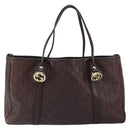 GUCCI GG Canvas Guccissima Miss GG Tote Bag Brown Gold 232957 Auth ep11705-2