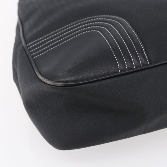 LOEWE Anagram Tote Bag PVC Leather Black Silver Auth ep11707