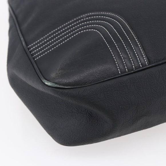 LOEWE Anagram Tote Bag PVC Leather Black Silver Auth ep11707