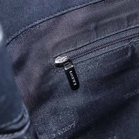 LOEWE Anagram Tote Bag PVC Leather Black Silver Auth ep11707