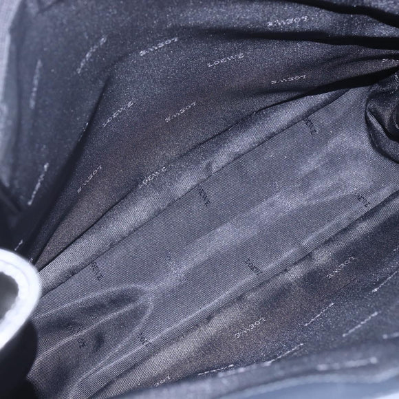 LOEWE Anagram Tote Bag PVC Leather Black Silver Auth ep11707
