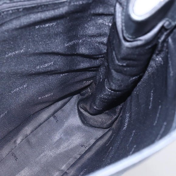 LOEWE Anagram Tote Bag PVC Leather Black Silver Auth ep11707