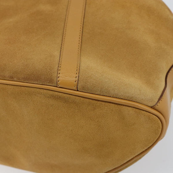 GUCCI Bamboo Hand Bag Suede Brown Silver Auth ep11709