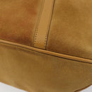 GUCCI Bamboo Hand Bag Suede Brown Silver Auth ep11709-9